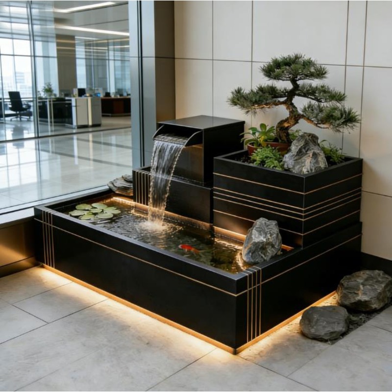 Fontaine en acier inoxydable - - Bonsai Garden With Koi Pond avis et prix